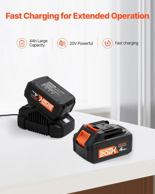 20V SDS-Plus Brushless Cordless Rotary Hammer Drill Kit 1 In 1200RPM 4
